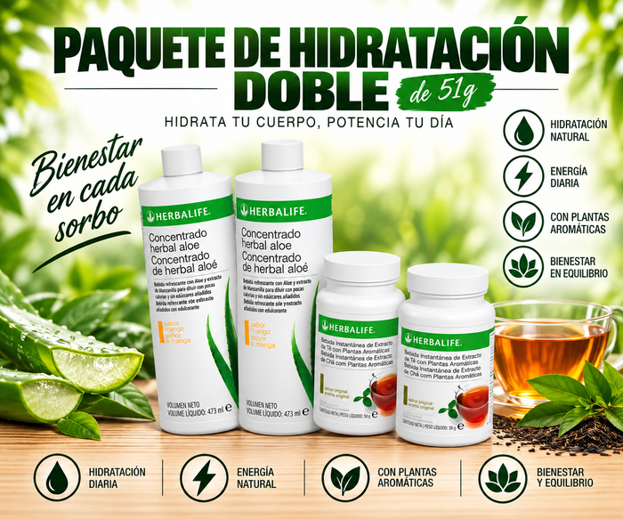 Paquete de hidratación doble de 51g